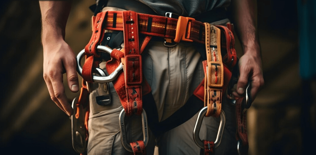 Climbing harness and carabiner