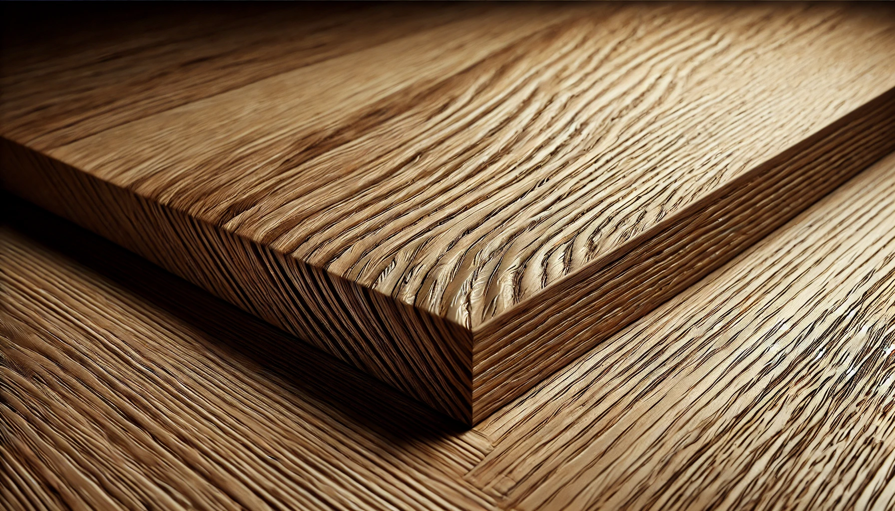 Close-up of textured wooden planks, showcasing deep grooves and a rich, natural grain pattern in warm brown tones.