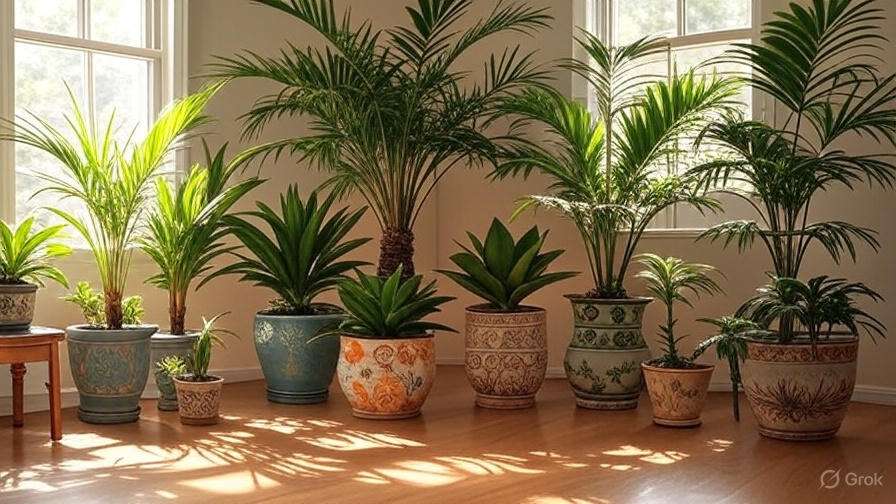 An indoor space adorned with numerous potted plants, highlighting a variety of species and colors.
