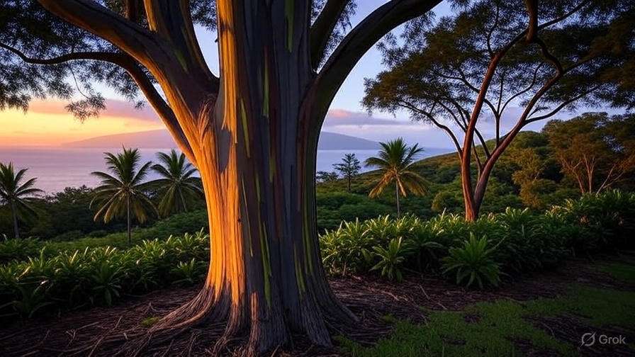 A tree's silhouette is framed by a stunning sunset, featuring warm colors blending into the twilight sky.