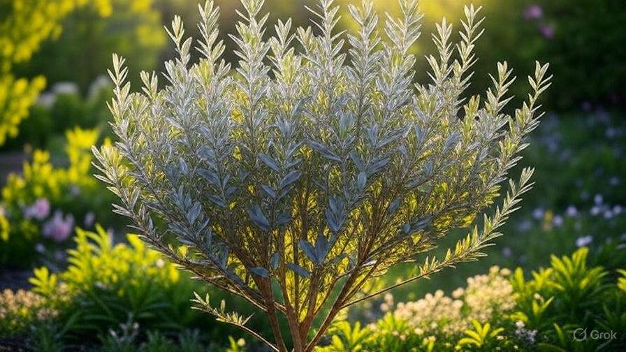 A vibrant plant with blue leaves basking in sunlight, showcasing its unique color and healthy growth.