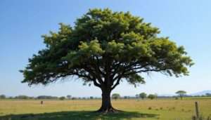 Fan Tex Ash Tree with glossy green leaves and a rounded canopy thriving in a sunny landscape, symbolizing resilience and beauty.