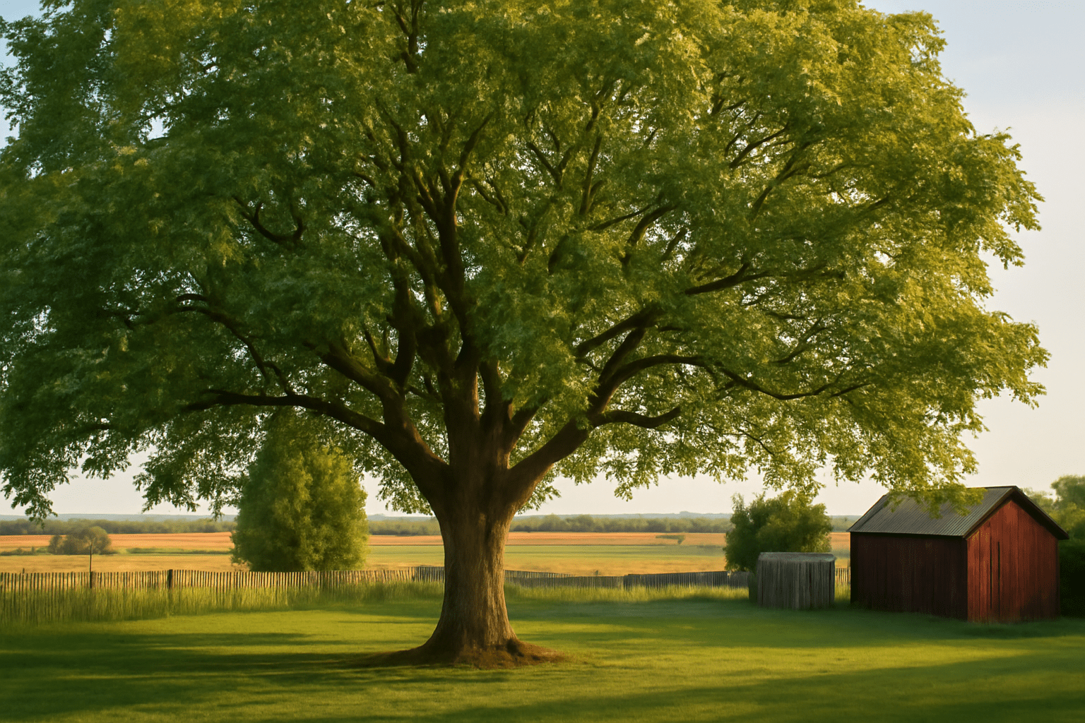 Mature walnut tree in a spacious backyard, showing the environmental and economic benefits of growing walnuts."
