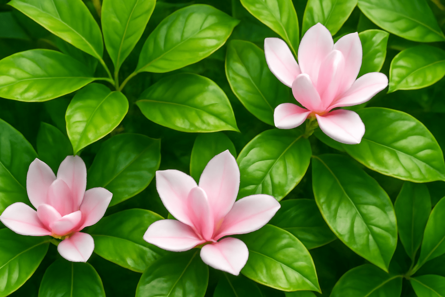 "Close-up of magnolia tree leaves and vibrant flowers"