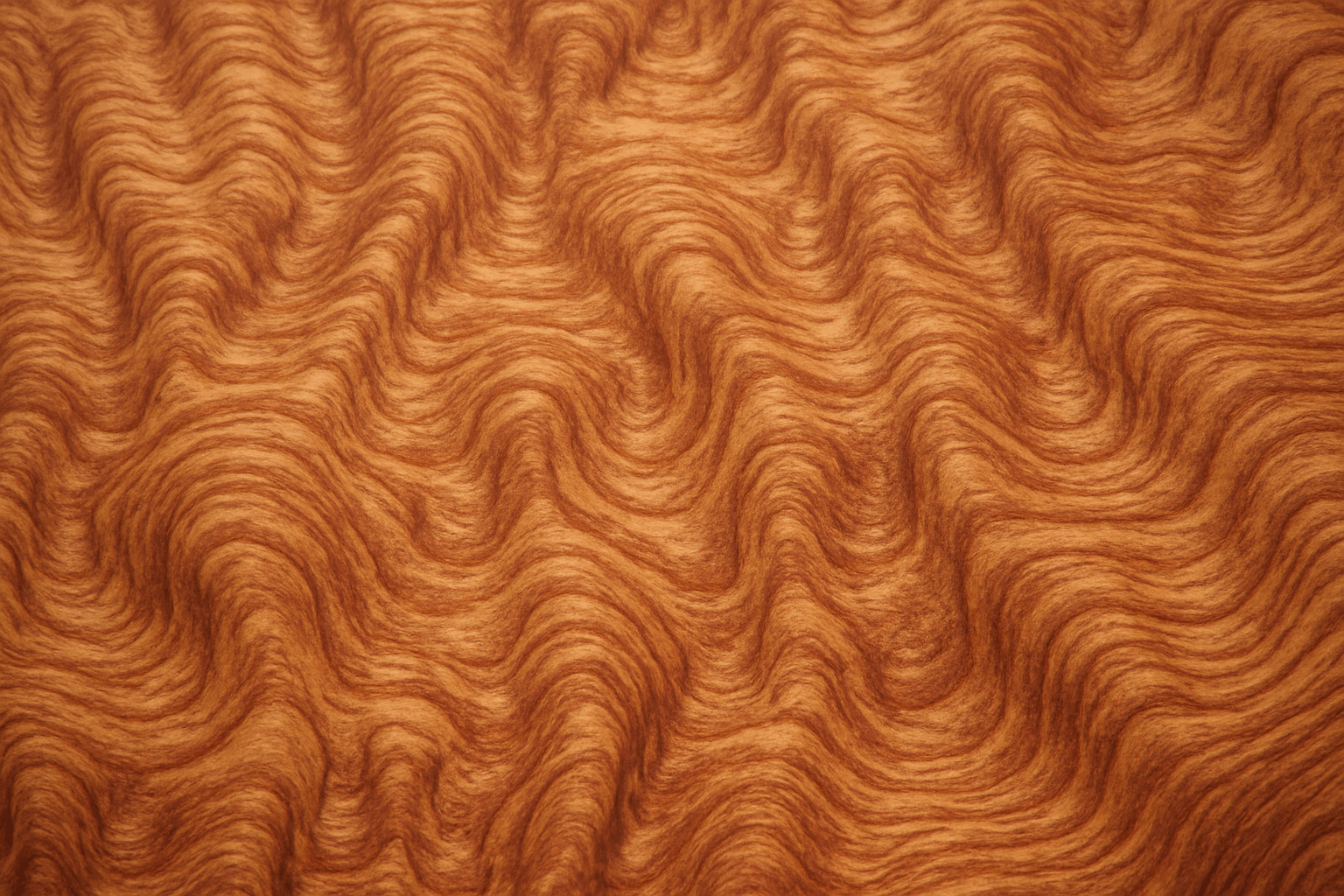 Close-up of textured brown fur with flowing, wavy patterns resembling soft ripples. The rich, warm tones create a cozy, inviting feel.