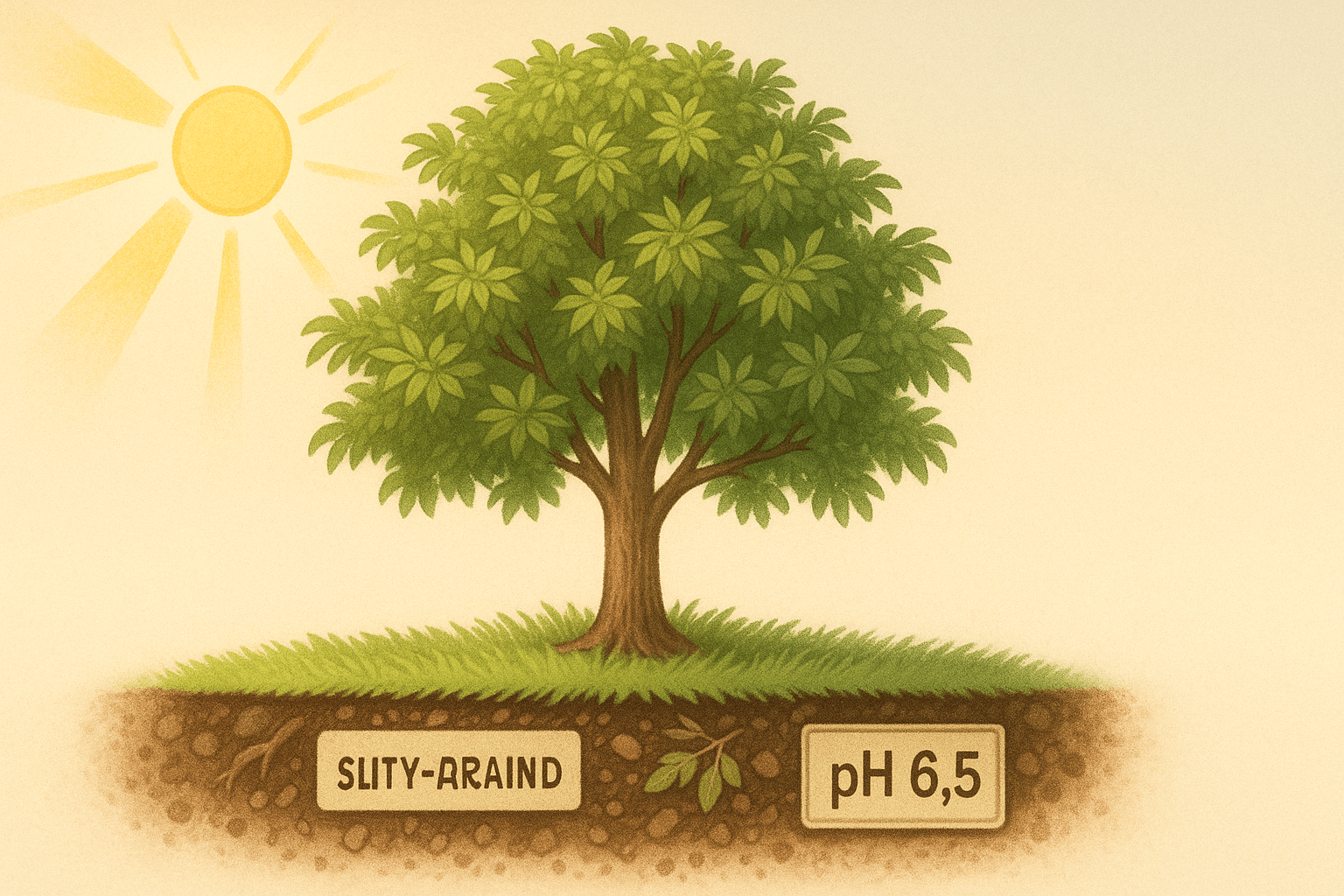 "Northern Pecan tree in healthy, well-drained soil with proper sunlight for optimal growth."

