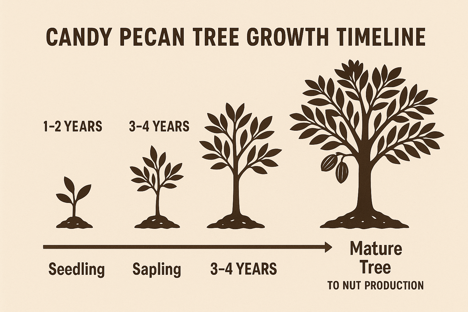 In the section where the timeline of tree growth and nut production is discussed.