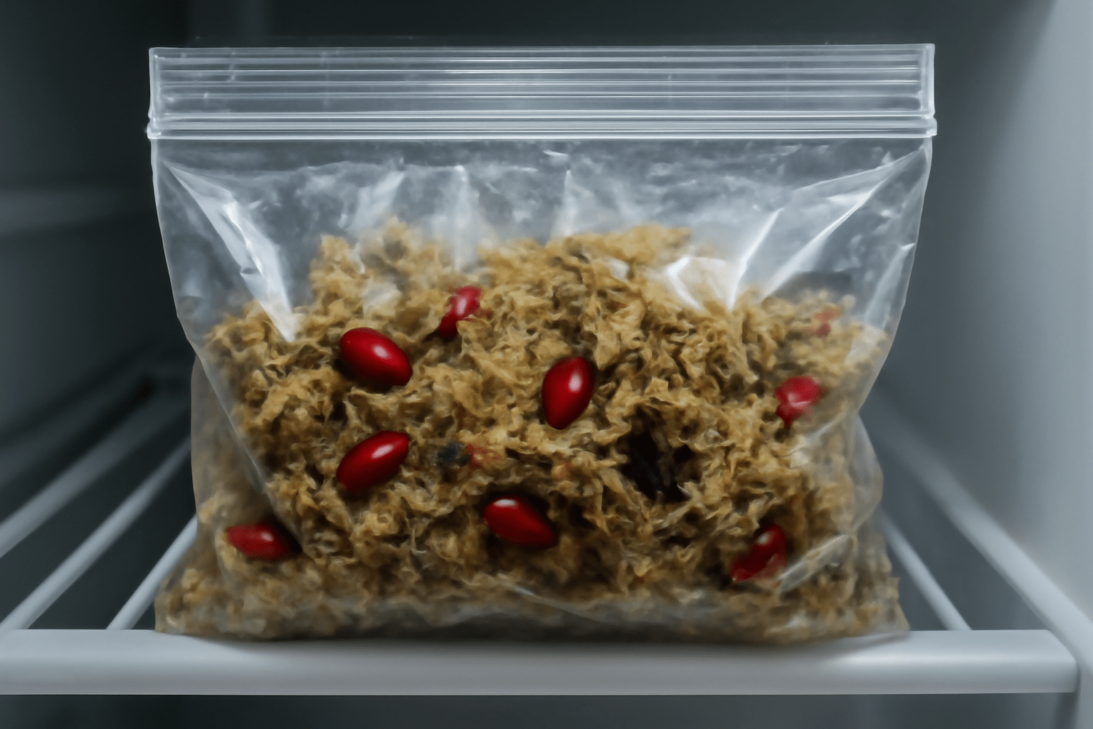 "Magnolia seeds cold stratification process in refrigerator with damp sphagnum moss"