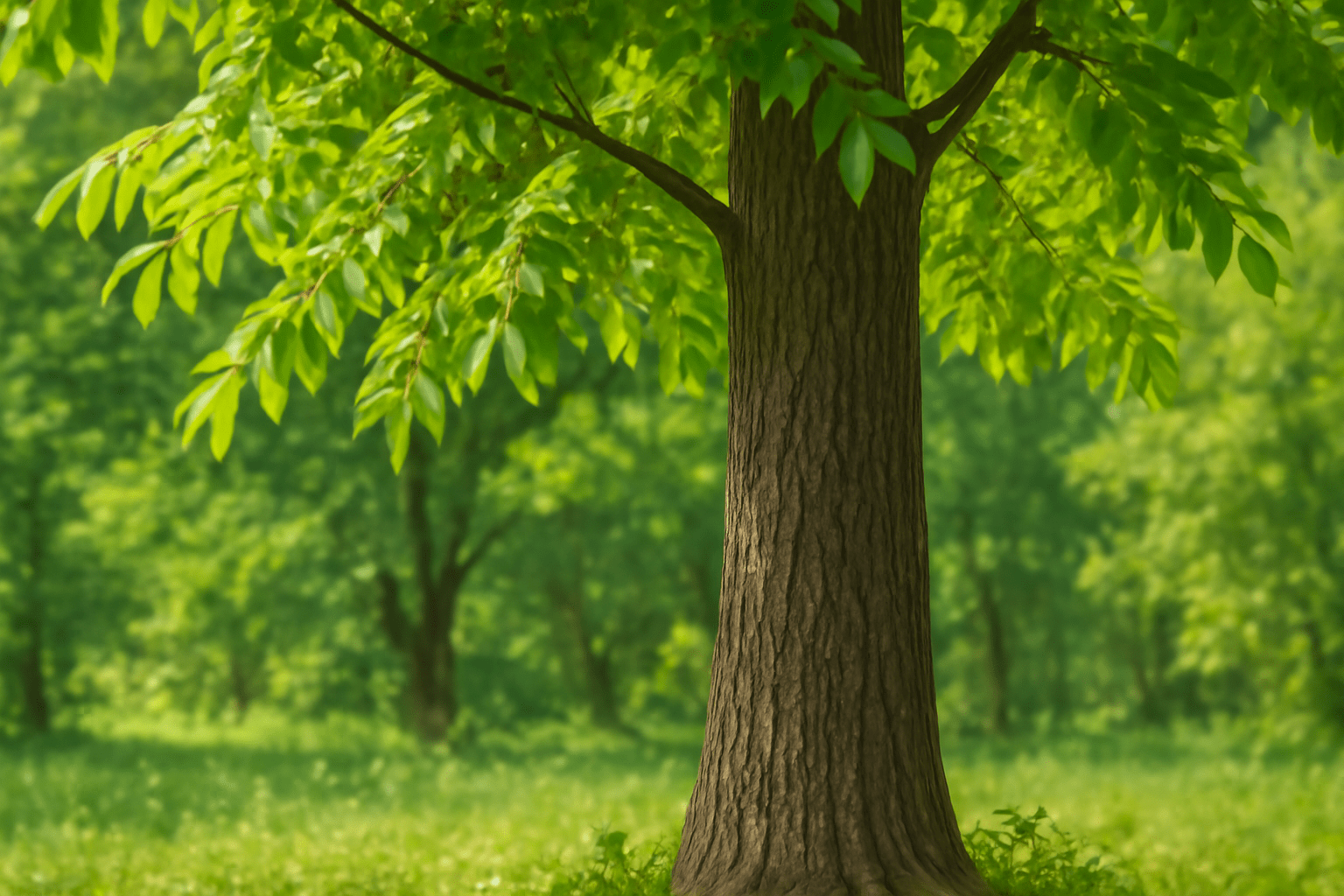 “A healthy black walnut tree with vibrant leaves and no visible pests or disease.”