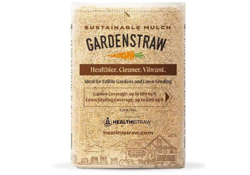 HealthiStraw GardenStraw, 3 cu ft (20 lbs) Pack of 1 – All-Natural Mulch for Gardens, Vegetables Lawn Seeding – Water-Conserving, Weed-Suppressing Wheat