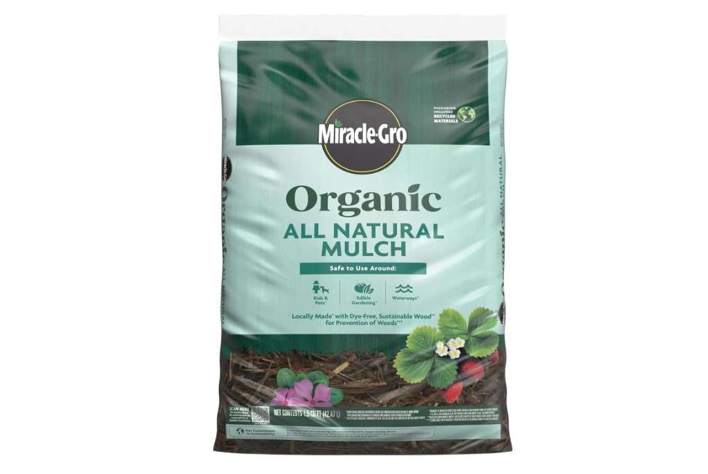 
Miracle-Gro Organic All Natural Mulch, Bagged and Shredded Mulch Landscaping, OMRI Listed, 1.5 cu. ft