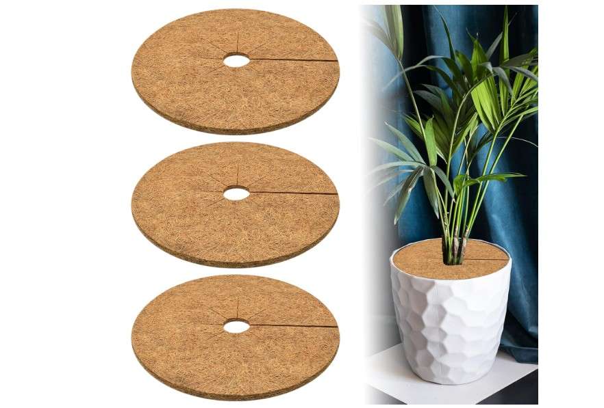 
ZeeDix 3 Pack 24 Inch Coconut Fiber Tree Mulch Ring, 100% Natural Coco Coir Tree Ring Mulch Mat, Coconut Coir Discs Plant Cover Tree Protectors Mats Mulch