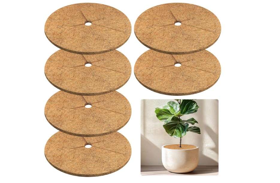 
Legigo 6pcs Coconut Fiber Mulch Ring Tree Plant Protector Mat, 24 Inch Natural Coco Coir Tree Protection Ring Plant Pot Soil Cover, Tree Rings Disc Plant