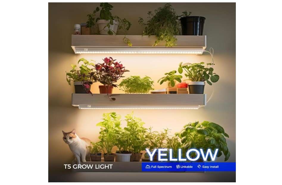 
Barrina T5 Grow Lights, Full Spectrum, 2ft 80W (8 x 10W, 500W Equivalent), LED Grow Light Strip for Greenhouse, Plant Grow Shelf, Plug and Play Eas