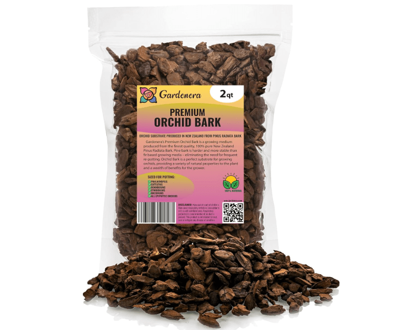 
GARDENERA New Zealand Pinus Radiata Bark - Organic Hand Mixed New Zealand Orchiata Pine Bark for Orchids - Medium Chips 9-12mm - 2 Quart Bag