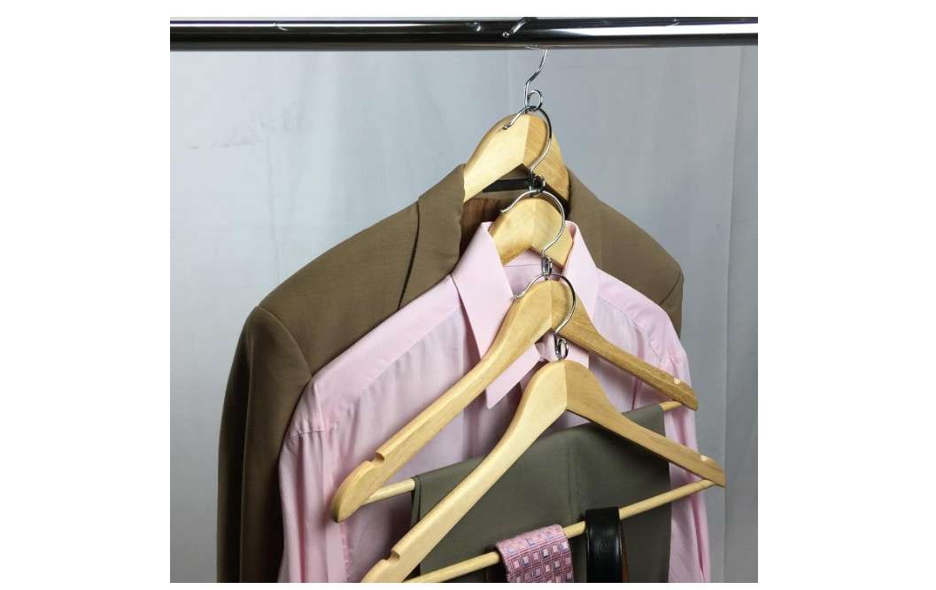 Proman Products - Kascade Hangers, Space Saving Hangers, Customize Your Closet Organization (Natural Color, 50-Pack)
