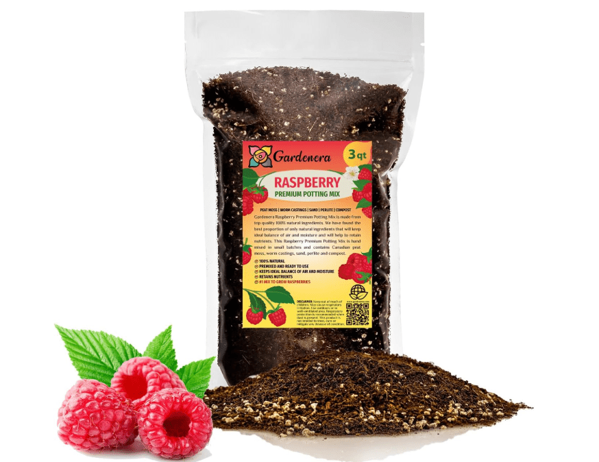 
Gardenera Premium Raspberry Potting Soil Mix - Optimal Blend for Thriving and Juicy Berries