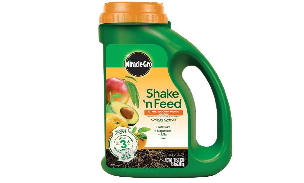  Miracle-Gro Shake 'N Feed Citrus, Avocado, Mango Plant Food, For Container and In-Ground Plants, Citrus Trees, Avocado Trees and Mango Trees, 4.5 lbs.