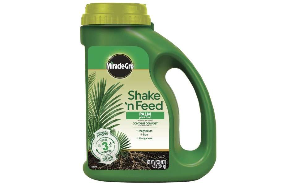  Miracle-Gro Shake 'N Feed Palm Plant Food, For Container and In-Ground Plants, Palm Trees, Cycads and Tropical Plants, 4.5 lbs.
