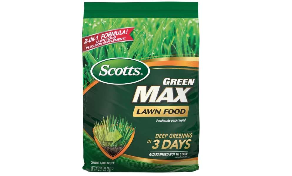 Scotts Green Max Lawn Food, Lawn Fertilizer Plus Iron Supplement for Greener Grass in 3 Days, 5,000 sq. ft., 16.67 lbs.