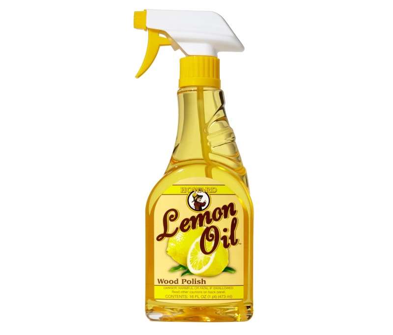 Howard Products Lemon Oil Wood Furniture Polish - 16-Ounce, Polish & Cleaner with Natural Shine for Furniture Care