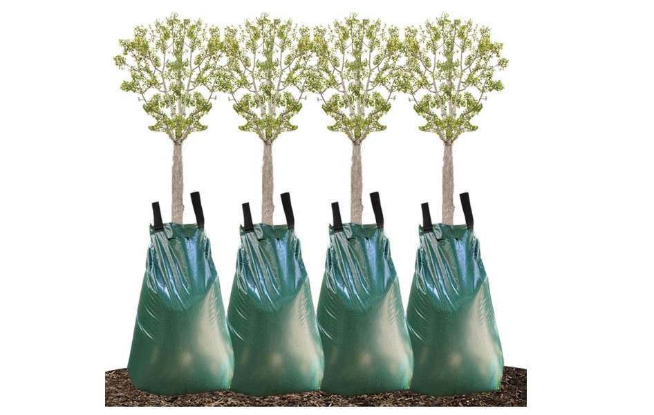 Remiawy Tree Watering Bag, 20 Gallon Slow Release Irrigation Watering Bag for Trees, Made of Durable PVC Material with Zipper (4 Pack 5-8 Hours Releasing Time)