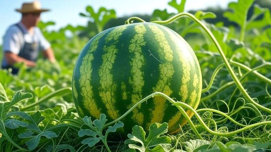 "Harvesting a ripe Hermiston Oregon watermelon with a yellow belly." 