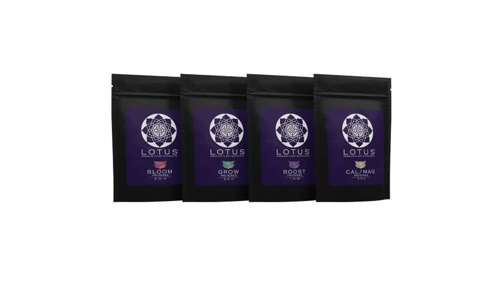 
Lotus Nutrients - Pro Series - Powdered Plant Nutrients Intro Pack, Grow, Bloom, Boost, and Cal/Mag with Nitrogen Calcium and Magnesium for Hydroponics Coco