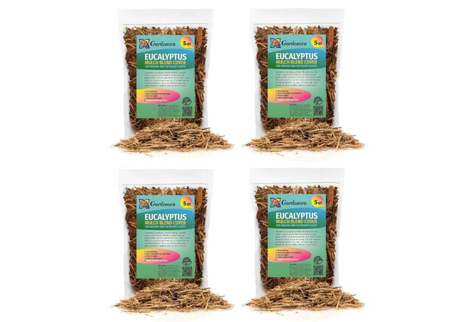 
Gardenera Organic Eucalyptus Mulch - Create an Eco-Friendly Garden with Natural Weed Control - 20 QUARTS