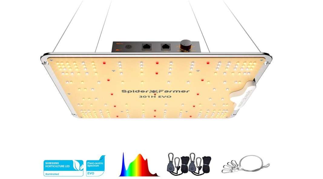 
Spider Farmer SF1000, Samsung LM301H EVO Led Grow Light, Full Spectrum Plant Light, Dimmable & High Efficiency & Deeper Penetration Lamps for Seed