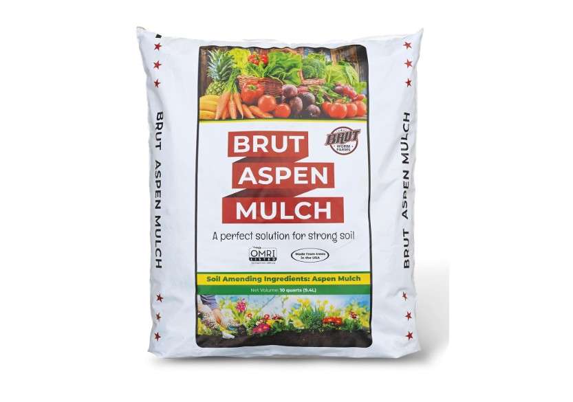 
Brut Organic Aspen Mulch, 10 Quart, Odor-Free, Nutrient Rich, High Water Retention, for Vegetable Gardens,