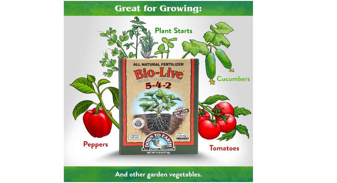  Down To Earth Organic Bio-Live Fertilizer Mix 5-4-2, 5 lb 