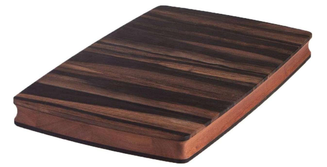 Stella Falone Reversible Wood Cutting Board Made of Solid West African Crelicam Ebony Wood – 18'' x 11.4'' X 1.6'',