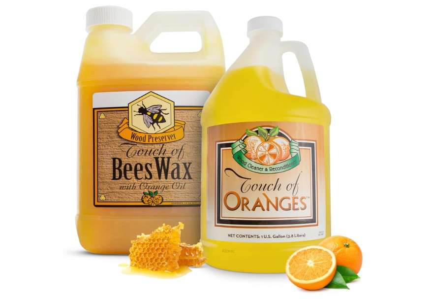  Touch Of Oranges Large Set | Furniture Polish | Wood Wax | Cleaner & Restorer For Hardwood Floor, Cabinets and Real Wood