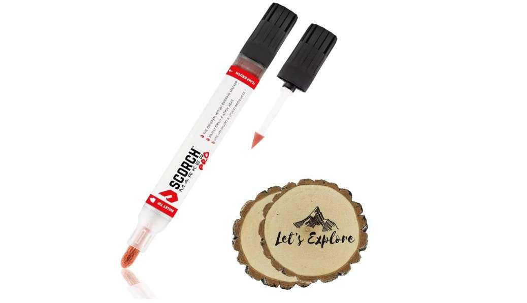 
Scorch Marker - Wood Burning Marker, 2 in 1 Pyrography Kit for Adults, Woodburning Tool for Crafts, Stencils & Letters, DIY Pen Kit with Brush
