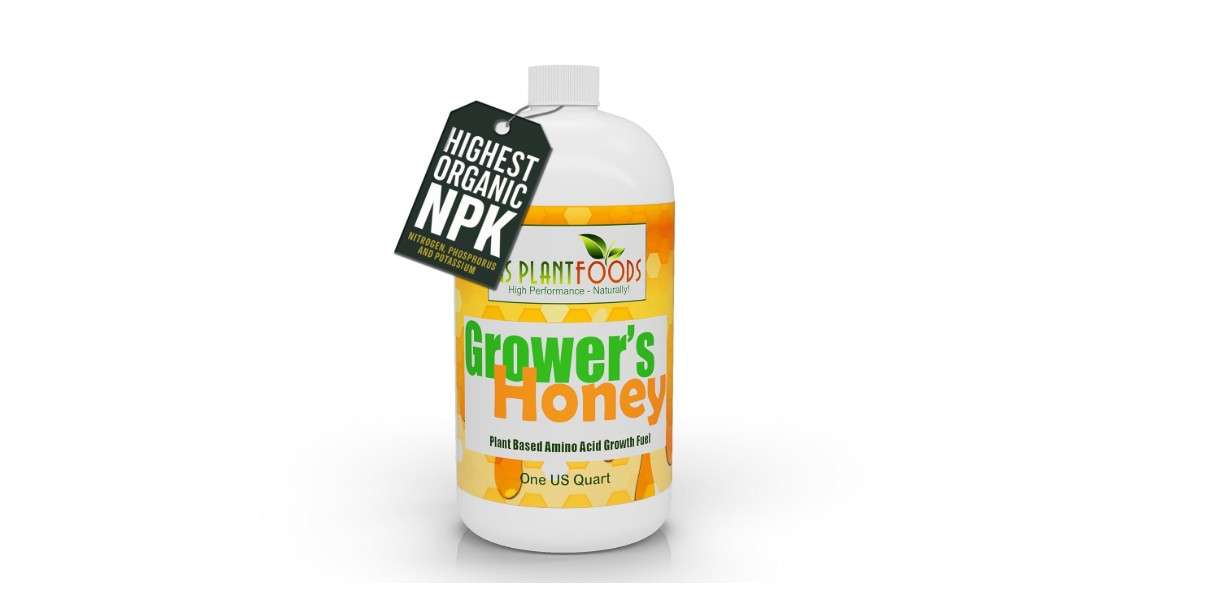 Grower’s Honey Plant Based Liquid Fertilizer - Organic Plant Food for Huge Vegetative Growth (1 Quart) - Liquid Fertilizer for Vegetables, Bigger Flowers