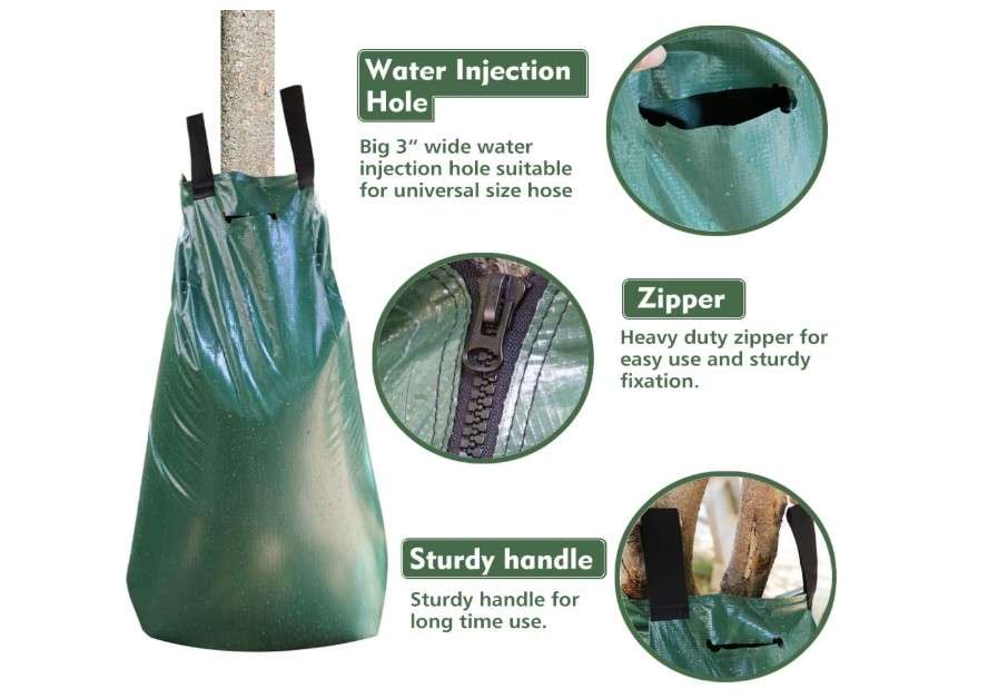 
Remiawy Tree Watering Bag, 20 Gallon Slow Release Watering Bag for Trees, Irrigation Bag Made of Durable PVC Material with Zipper (3 Pack 5-8 Hours.