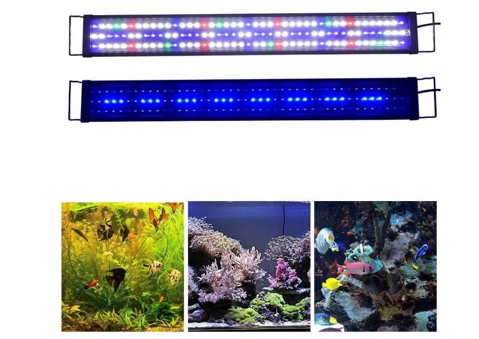 
KZKR Upgraded Aquarium LED Light Full Spectrum 36-48 inch Hood Lamp for Freshwater Marine Plant Multi-Color Decorations Light 90-120 cm