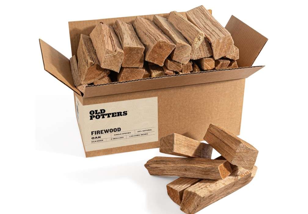 
Old Potters Kiln Dried Firewood - Hickory, 1100 Cu. in, 16-18 Logs ~ 8" x 2.5" Logs. Cooking Wood for Grilling, Smoking, and Firepits, Hickory.