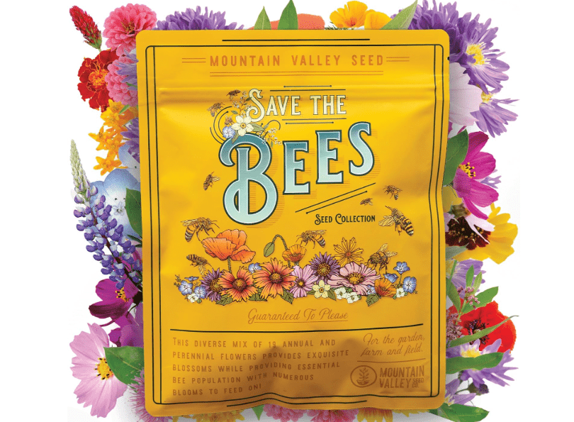 
Wildflower Seeds Bulk, 2 Oz. 80,000+ Seeds – Save The Bees Mix with 19 Non-GMO Varieties – Bee Friendly & Pollinator Wildflower Seed for Plantin