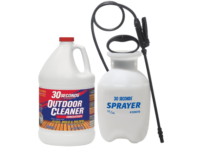30 SECONDS Outdoor Mold & Mildew Stain Remover | Concentrate | 128 fl. oz. & Outdoor Cleaner 1 Gallon Pump Sprayer Bundle