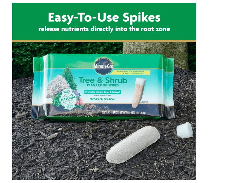 
Miracle-Gro Tree and Shrub Plant Food Spikes, For Deciduous, Flowering and Evergreen Trees, Hydrangeas, and Acid-Loving Plants, 12 Spikes