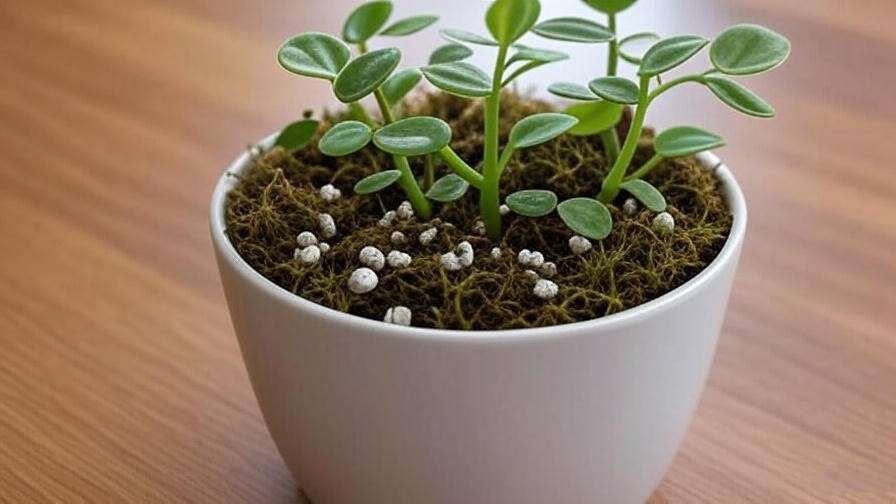  Well-draining soil mix with peat moss and perlite for a Watermelon Moon Peperomia plant. 