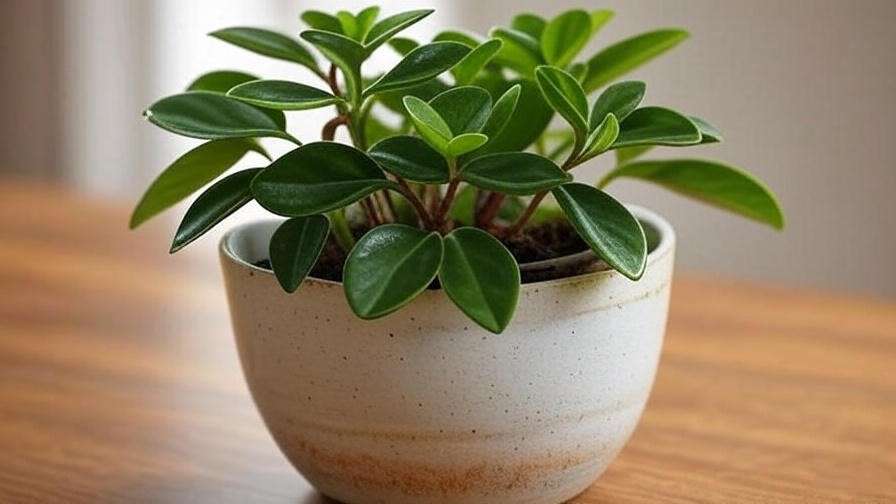 Healthy Watermelon Moon Peperomia plant free from pests in a white pot. 