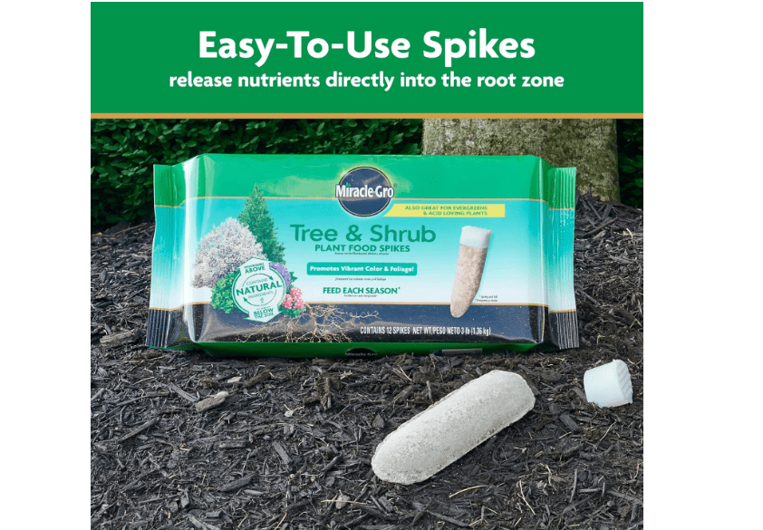 
Miracle-Gro Tree and Shrub Plant Food Spikes, For Deciduous, Flowering and Evergreen Trees, Hydrangeas, and Acid-Loving Plants, 12 Spikes