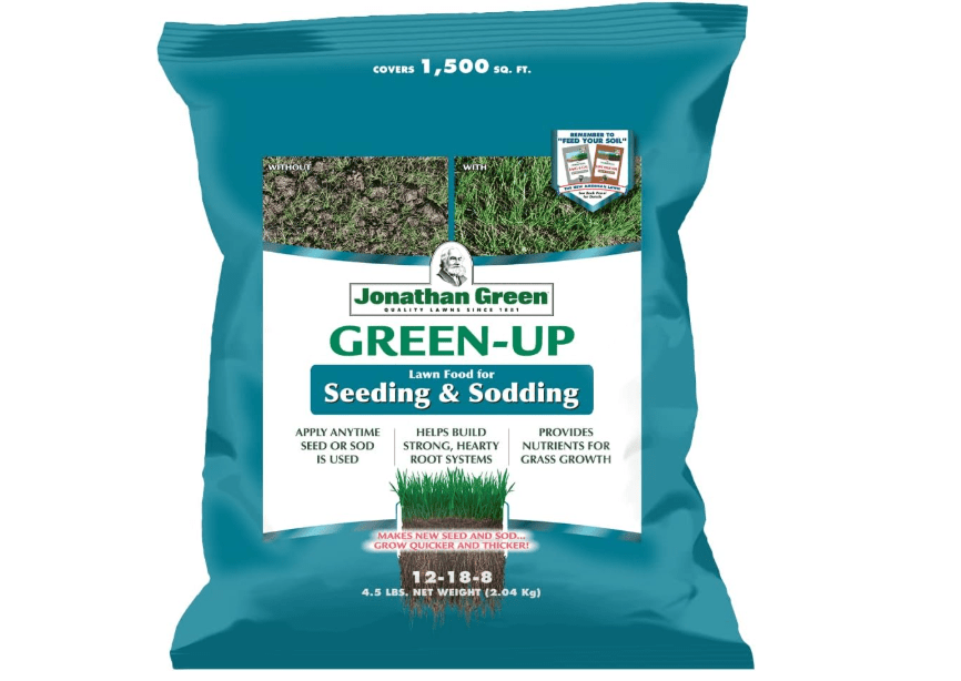  Jonathan Green (11540) Green-Up Lawn Food for Seeding & Sodding - 12-18-8 Grass Fertilizer (1,5