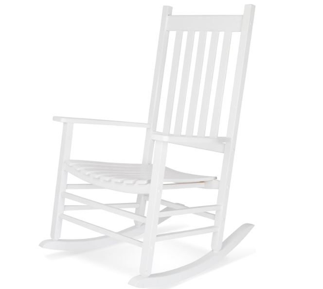  Shine Company Vermont Porch Rocker, High Back Wood Rocking Chair,