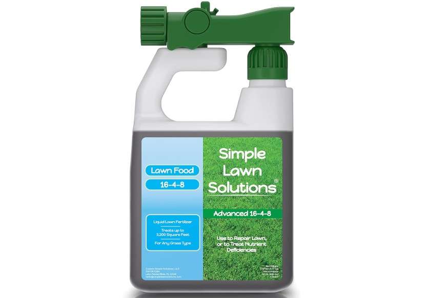  Advanced 16-4-8 Balanced NPK - Lawn Food Quality Liquid Fertilizer - Spring & Summer Concentrated Spray - Any Grass Type - Simple Lawn Solutions (32 Ounce)