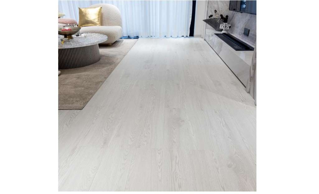  FLOREXP Vinyl Flooring - Lino Flooring with White Oak Wood Grain Effect,Peel and Stick Floor Tiles,15cmx92cm 2.0mm 36pcs Waterproof,for Kitchen Living