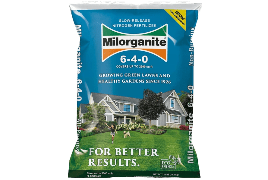 Milorganite All-Purpose Eco-Friendly Slow-Release Nitrogen 6-4-0 Fertilizer, 32 Pound Bag - for Lawns, Flowers, and Gardens